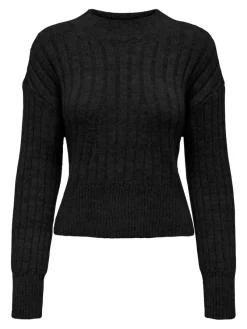 Only Pullover & Sweatshirts*ONLAGNES LS RIB HIGHNECK CC KNT Black