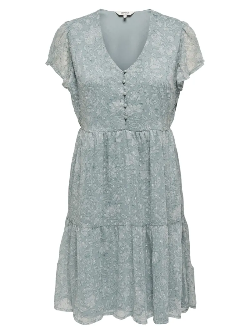Only Kleider*ONLAIDA ELISA LIFE DOBBY DRESS WVN fog green