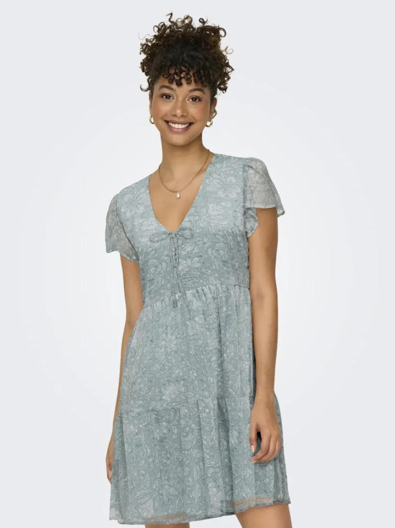 Only Kleider*ONLAIDA ELISA LIFE DOBBY DRESS WVN fog green