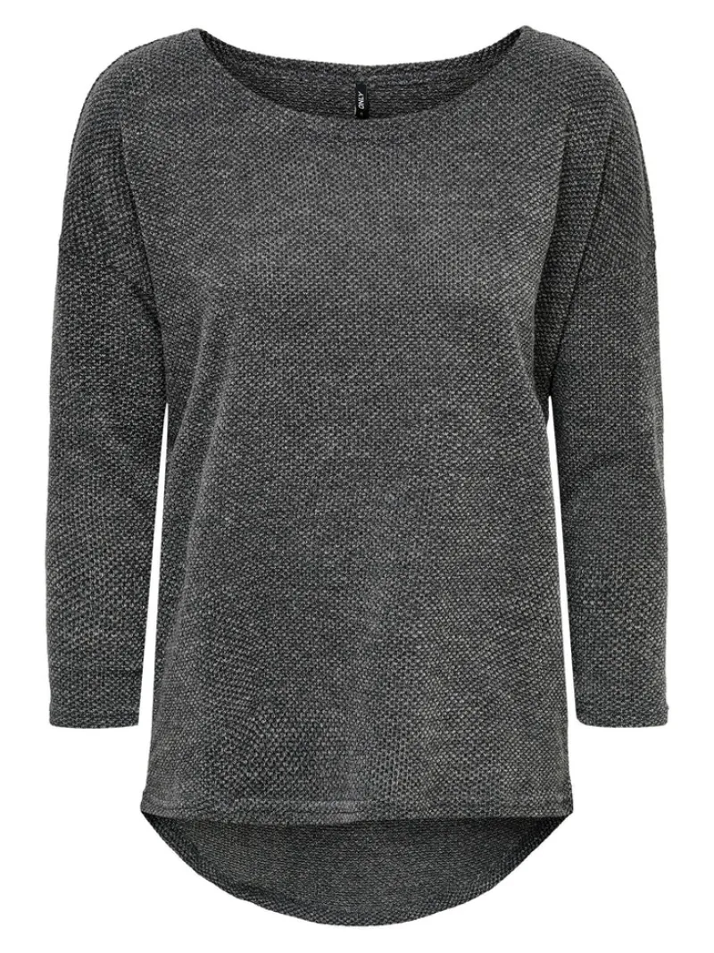 Only Shirts*ONLALBA 3/4 TOP JRS NOOS Dark Grey Melange
