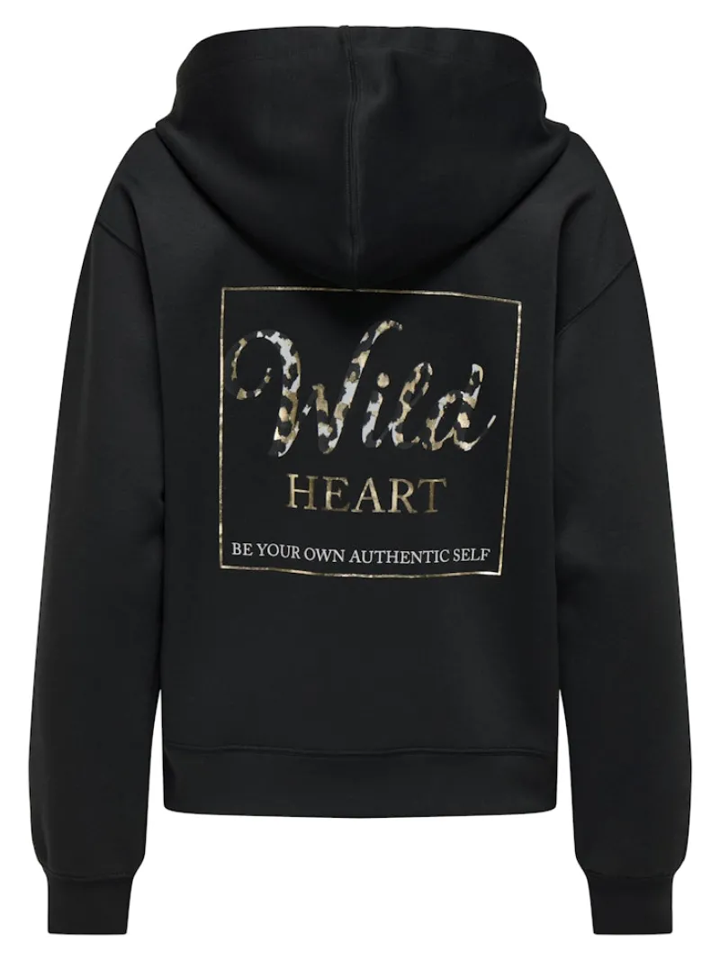Only Pullover & Sweatshirts*ONLALINA L/S PRINT HOOD SWT Black