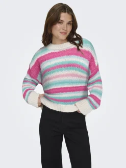 Only Pullover & Sweatshirts*ONLALYSSA LIFE LS STRIPE O-NECK CC KNT birch