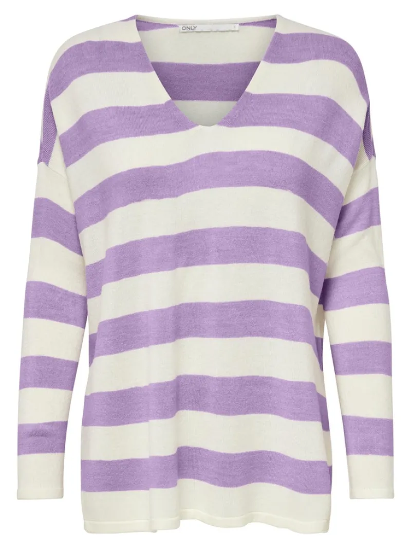 Only Pullover & Sweatshirts*ONLAMALIA LS V-NECK CS KNT hell lila1