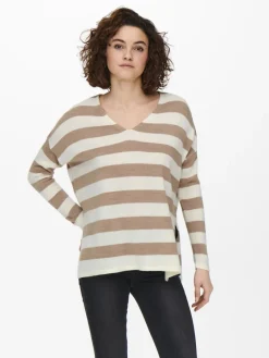 Only Pullover & Sweatshirts*ONLAMALIA L/S V-NECK PULLOVER CC KNT cloud dancer1