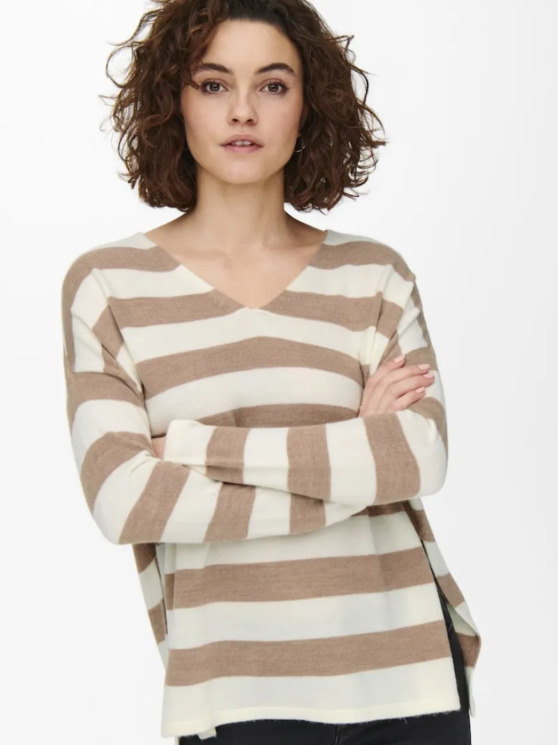 Only Pullover & Sweatshirts*ONLAMALIA L/S V-NECK PULLOVER CC KNT cloud dancer1