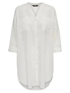 Only Blusen*ONLAPELDOORN SOLID V-NECK L/S SHIRT NOOS Cloud Dancer