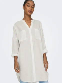 Only Blusen*ONLAPELDOORN SOLID V-NECK L/S SHIRT NOOS Cloud Dancer