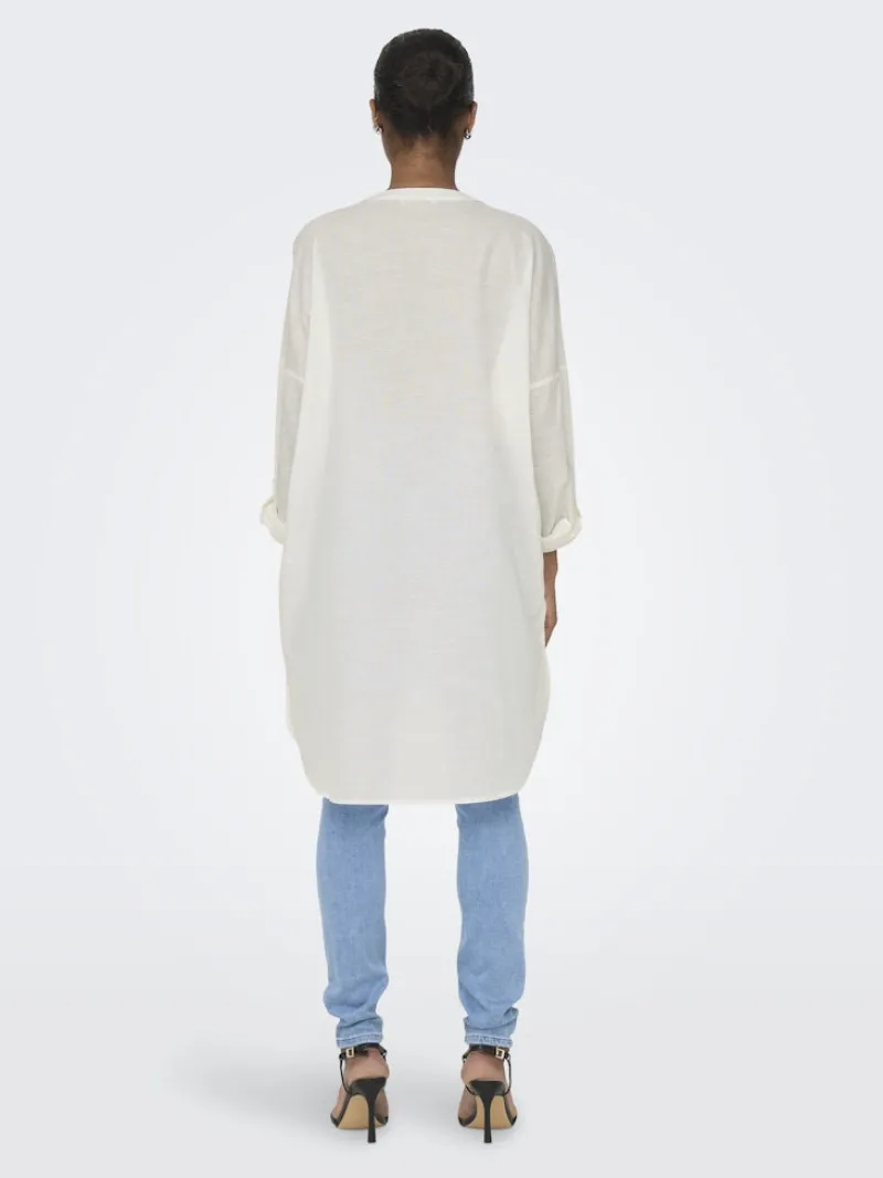 Only Blusen*ONLAPELDOORN SOLID V-NECK L/S SHIRT NOOS Cloud Dancer