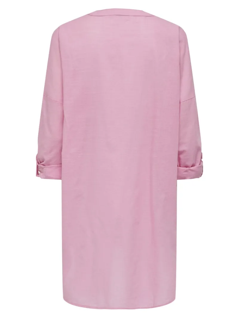 Only Blusen*ONLAPELDOORN SOLID V-NECK L/S SHIRT NOOS begonia pink