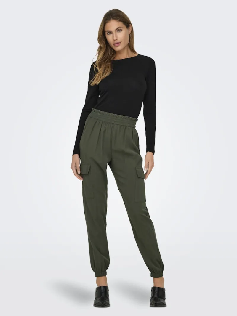 Only Hosen*ONLARIS LIFE HW PB CARGO PANT CC WVN kambaba