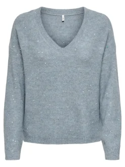 Only Pullover & Sweatshirts*ONLARIZONA LS SEQUINS V-NECK PUL KNT arona