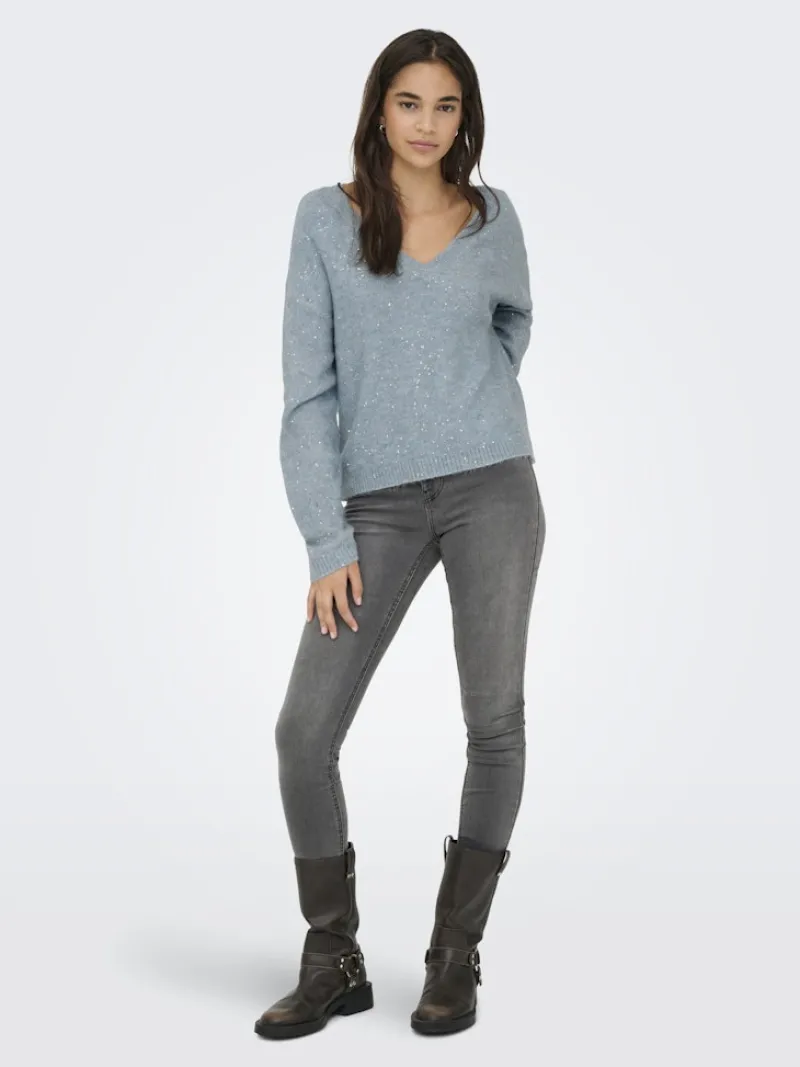 Only Pullover & Sweatshirts*ONLARIZONA LS SEQUINS V-NECK PUL KNT arona