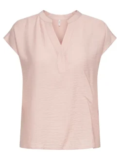 Only Blusen*ONLASENTA S/S PLACKET MIX TOP JRS Rose Smoke