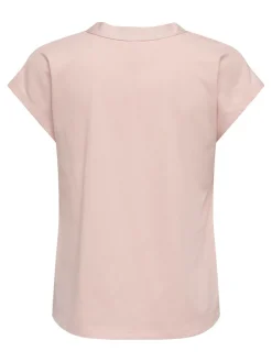 Only Blusen*ONLASENTA S/S PLACKET MIX TOP JRS Rose Smoke