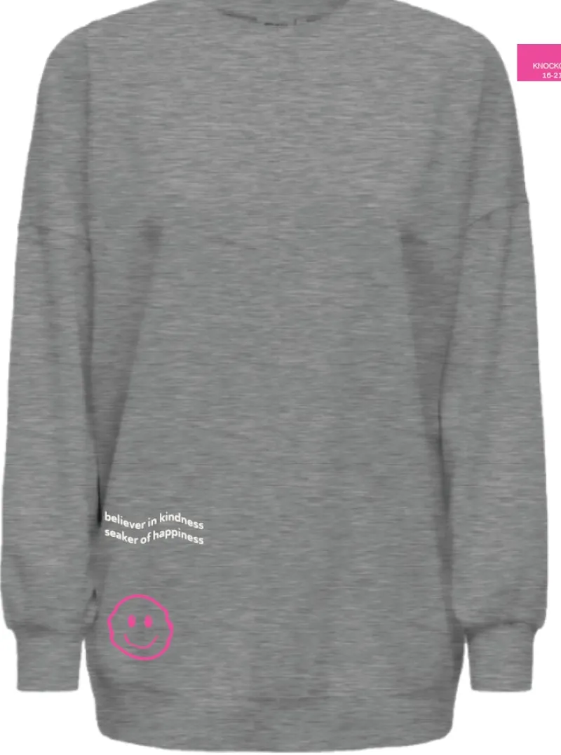 Only Pullover & Sweatshirts*ONLASHLEY L/S OVERSIZE PRINT CS SWT medium grey melange2