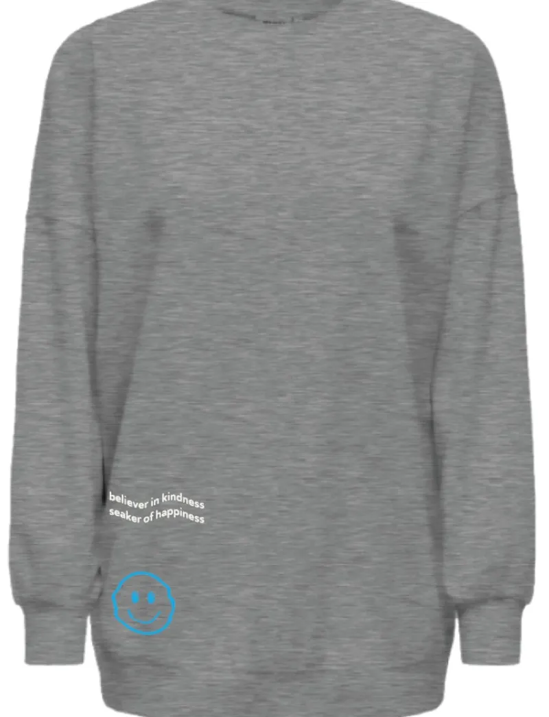 Only Pullover & Sweatshirts*ONLASHLEY L/S OVERSIZE PRINT CS SWT medium grey melange1