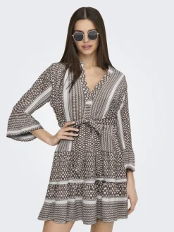 Only Kleider*ONLATHENA LIFE 3/4 SHORT DRESS WVN NOOS rose brown