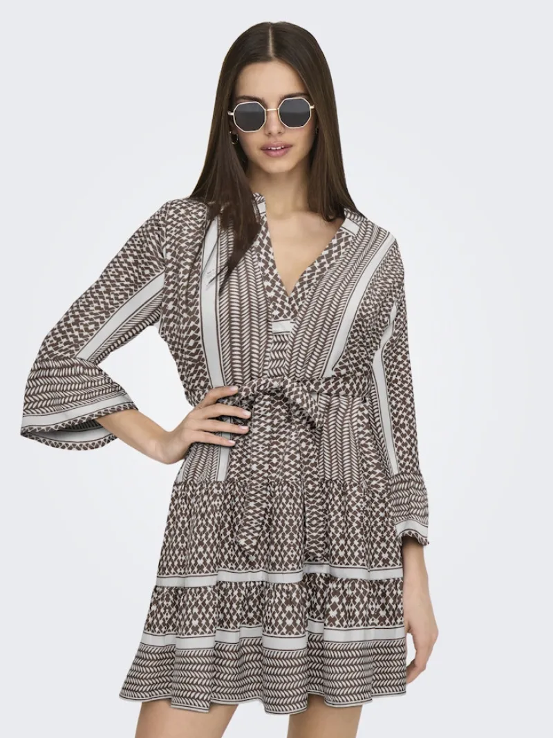 Only Kleider*ONLATHENA LIFE 3/4 SHORT DRESS WVN NOOS rose brown