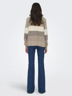 Only Pullover & Sweatshirts*ONLATIA LIFE L/S STRIPE PULLOV KNT NOOS Feather Gray