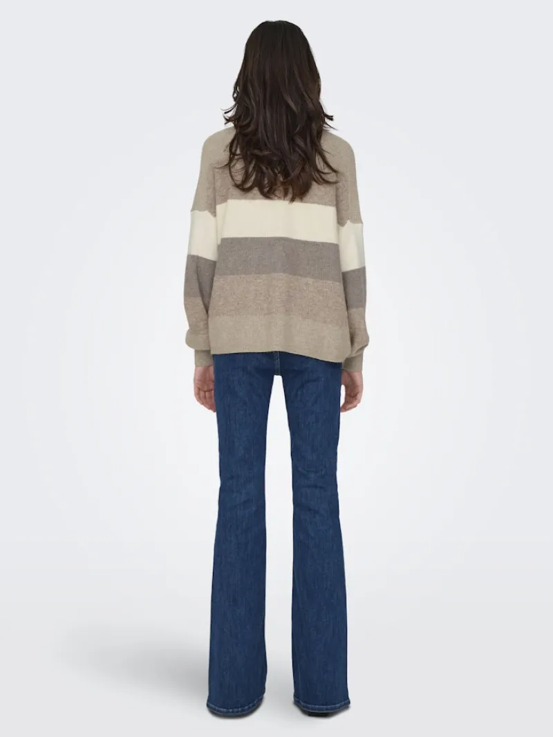 Only Pullover & Sweatshirts*ONLATIA LIFE L/S STRIPE PULLOV KNT NOOS Feather Gray