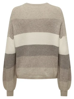 Only Pullover & Sweatshirts*ONLATIA LIFE L/S STRIPE PULLOV KNT NOOS Feather Gray