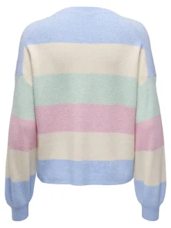 Only Pullover & Sweatshirts*ONLATIA LIFE L/S STRIPE PULLOV KNT NOOS kentucky blue