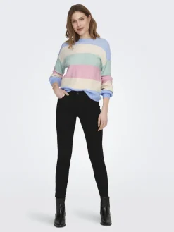 Only Pullover & Sweatshirts*ONLATIA LIFE L/S STRIPE PULLOV KNT NOOS kentucky blue