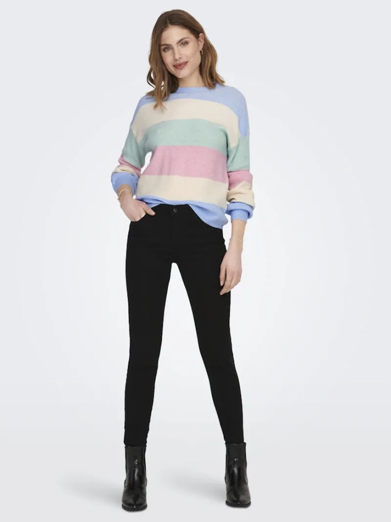 Only Pullover & Sweatshirts*ONLATIA LIFE L/S STRIPE PULLOV KNT NOOS kentucky blue