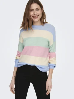 Only Pullover & Sweatshirts*ONLATIA LIFE L/S STRIPE PULLOV KNT NOOS kentucky blue