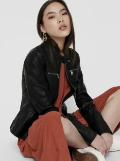 Only Jacken*ONLBANDIT FAUX LEATHER BIKER OTW NOOS Black