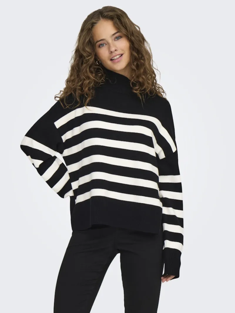 Only Pullover & Sweatshirts*ONLBARIA LS HIGHNECK CC KNT Black