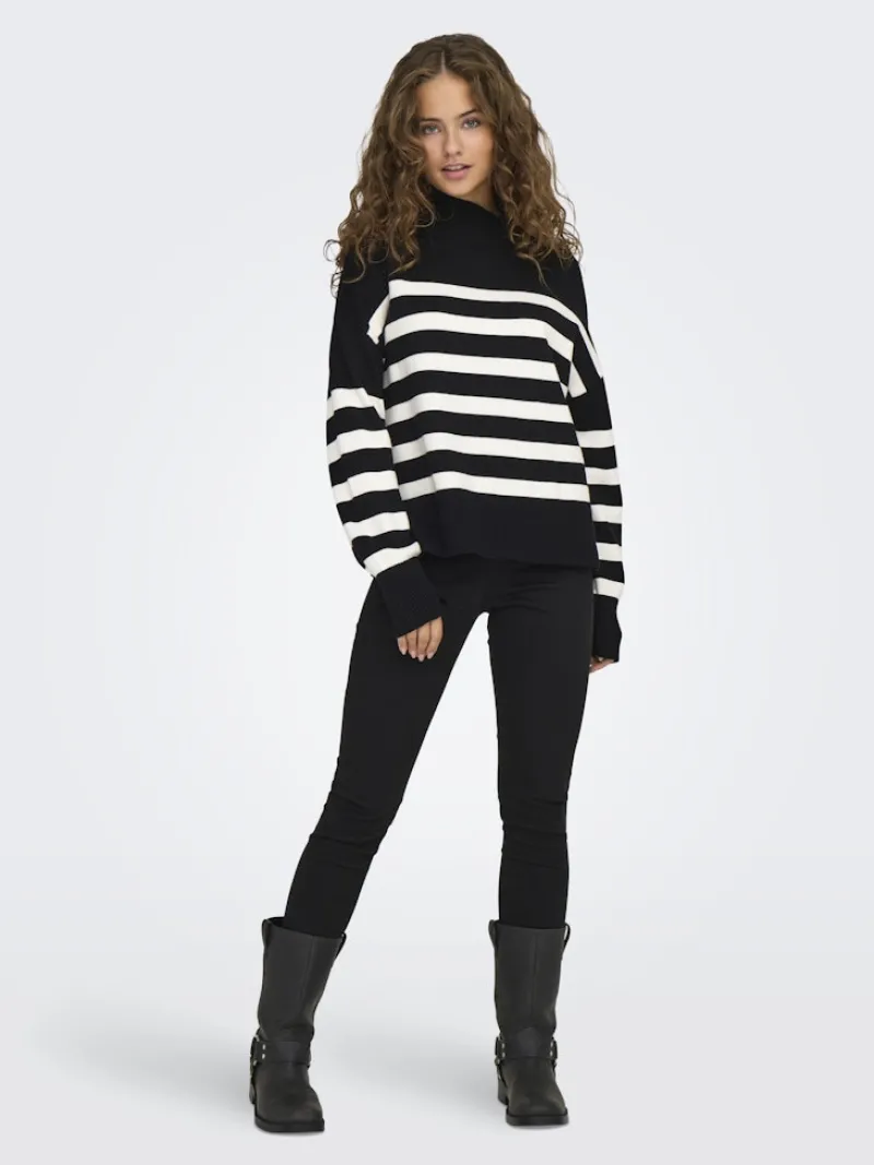 Only Pullover & Sweatshirts*ONLBARIA LS HIGHNECK CC KNT Black