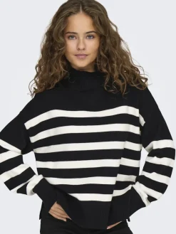 Only Pullover & Sweatshirts*ONLBARIA LS HIGHNECK CC KNT Black