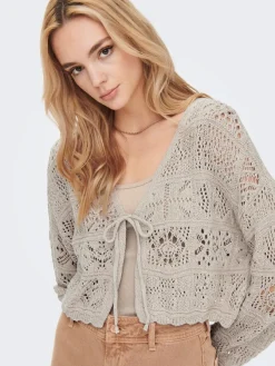 Only Pullover & Sweatshirts*ONLBEACH LIFE 7/8 TIE CARDIGAN KNT NOOS pumice stone