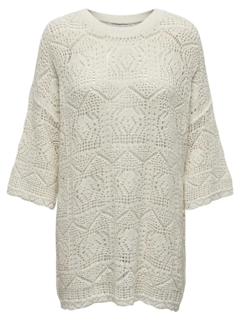 Only Pullover & Sweatshirts*ONLBEACHIE LIFE 3/4 LOOSE ONECK KNT Cloud Dancer