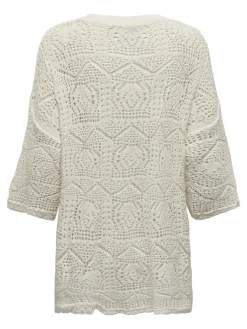 Only Pullover & Sweatshirts*ONLBEACHIE LIFE 3/4 LOOSE ONECK KNT Cloud Dancer