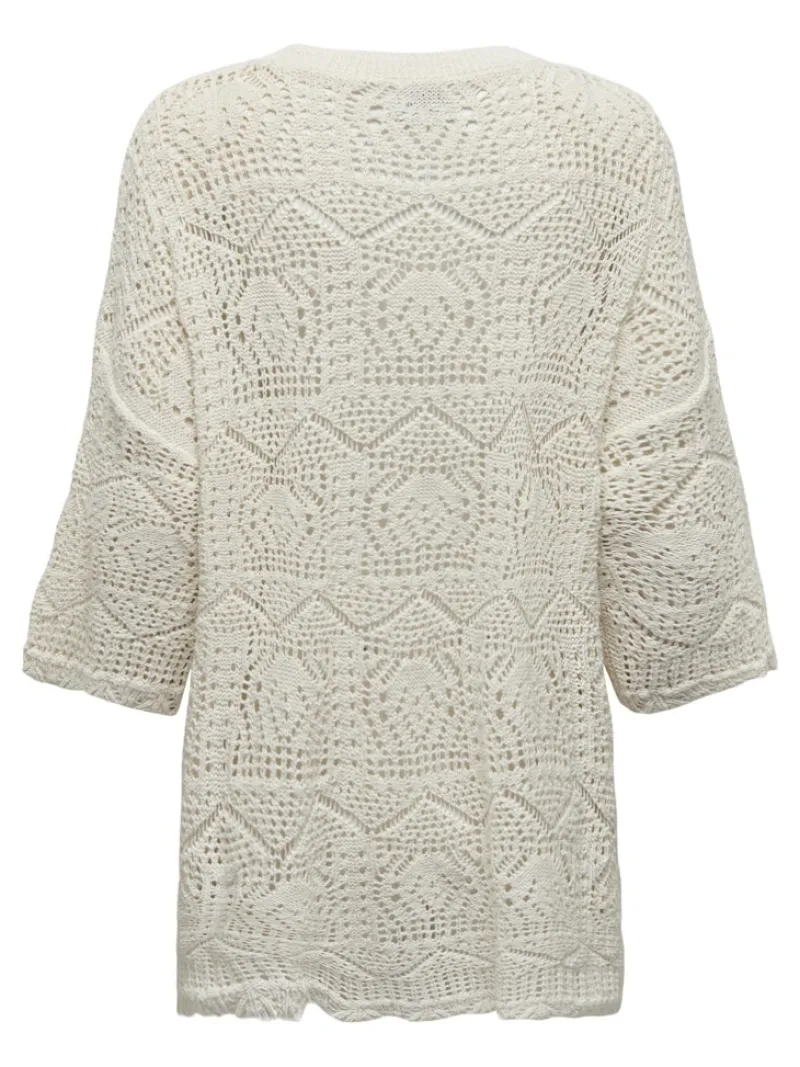 Only Pullover & Sweatshirts*ONLBEACHIE LIFE 3/4 LOOSE ONECK KNT Cloud Dancer