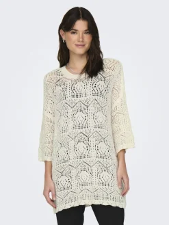 Only Pullover & Sweatshirts*ONLBEACHIE LIFE 3/4 LOOSE ONECK KNT Cloud Dancer