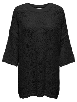 Only Pullover & Sweatshirts*ONLBEACHIE LIFE 3/4 LOOSE ONECK KNT Black