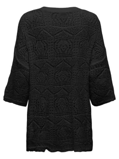 Only Pullover & Sweatshirts*ONLBEACHIE LIFE 3/4 LOOSE ONECK KNT Black