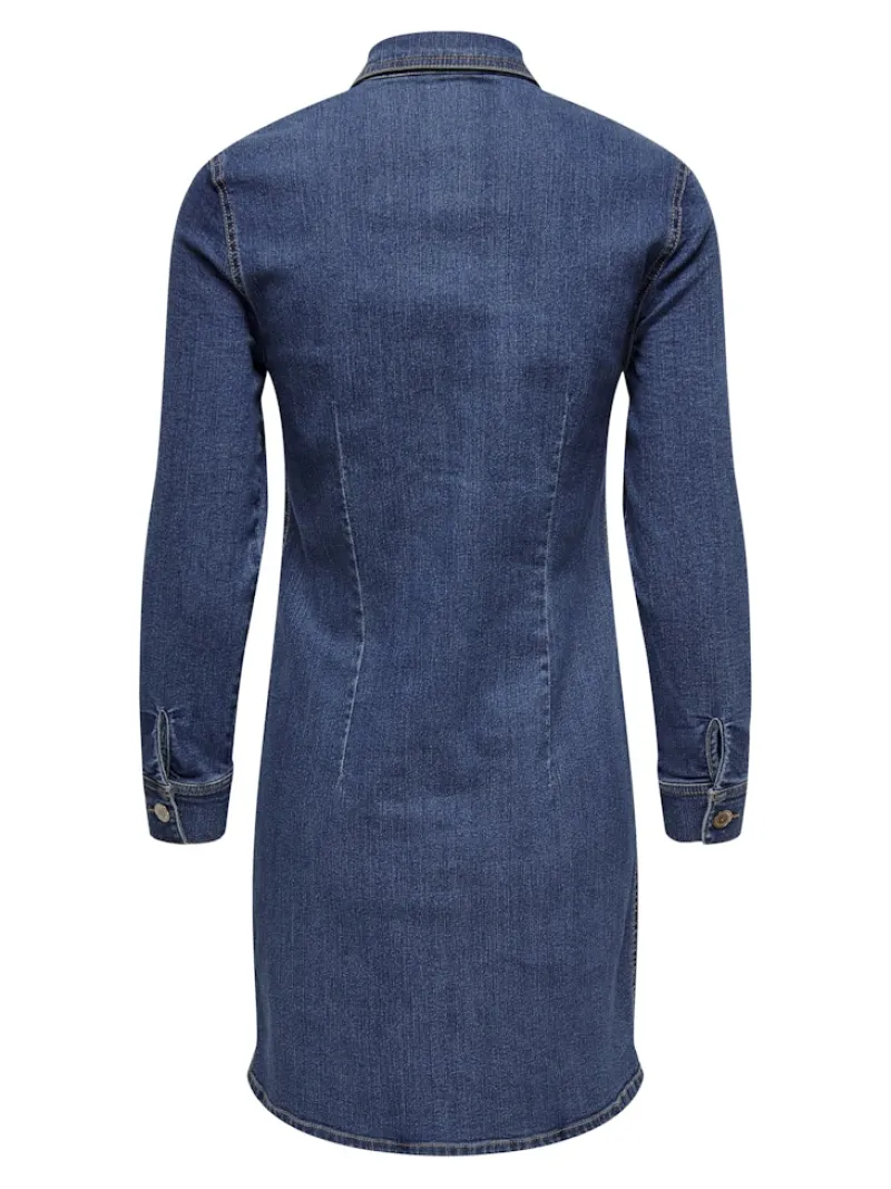 Only Kleider*ONLBELIEVE LS STRETCH DNM DRESS QYT Medium Blue Denim
