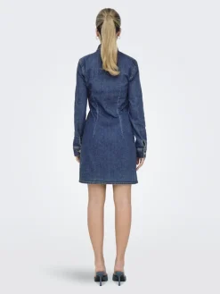 Only Kleider*ONLBELIEVE LS STRETCH DNM DRESS QYT Medium Blue Denim