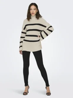 Only Pullover & Sweatshirts*ONLBELLA LIFE LS HIGH NECK KNT Pumice Stone-BLACK