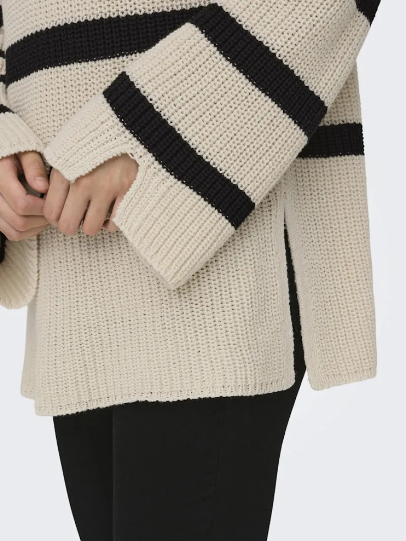 Only Pullover & Sweatshirts*ONLBELLA LIFE LS HIGH NECK KNT Pumice Stone-BLACK