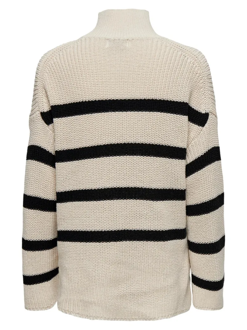 Only Pullover & Sweatshirts*ONLBELLA LIFE LS HIGH NECK KNT Pumice Stone-BLACK