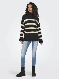 Only Pullover & Sweatshirts*ONLBELLA LIFE LS HIGH NECK KNT black2