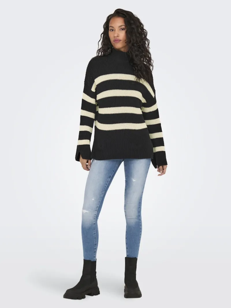 Only Pullover & Sweatshirts*ONLBELLA LIFE LS HIGH NECK KNT black2