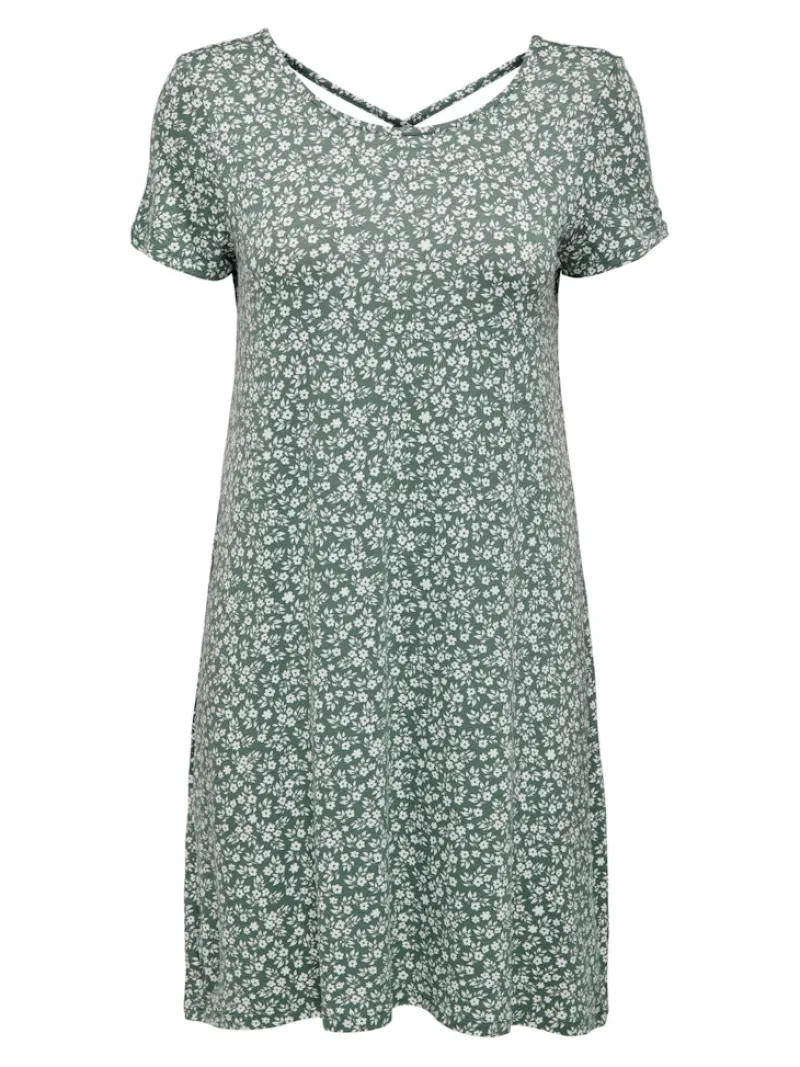 Only Kleider*ONLBERA BACK LACE UP S/S DRESS JRS NOOS Balsam Green