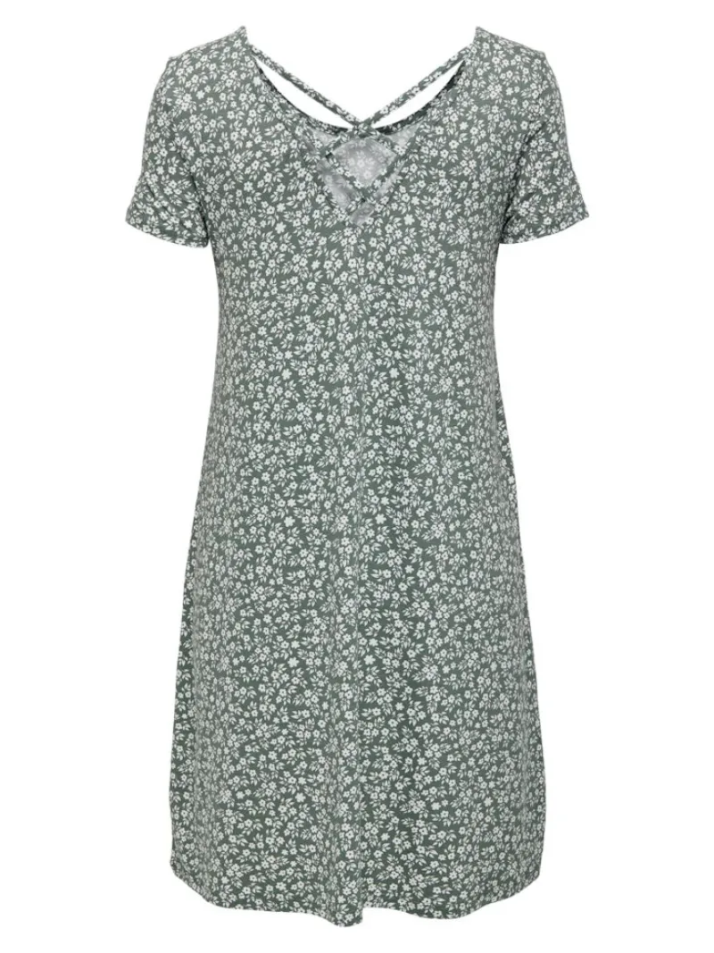 Only Kleider*ONLBERA BACK LACE UP S/S DRESS JRS NOOS Balsam Green
