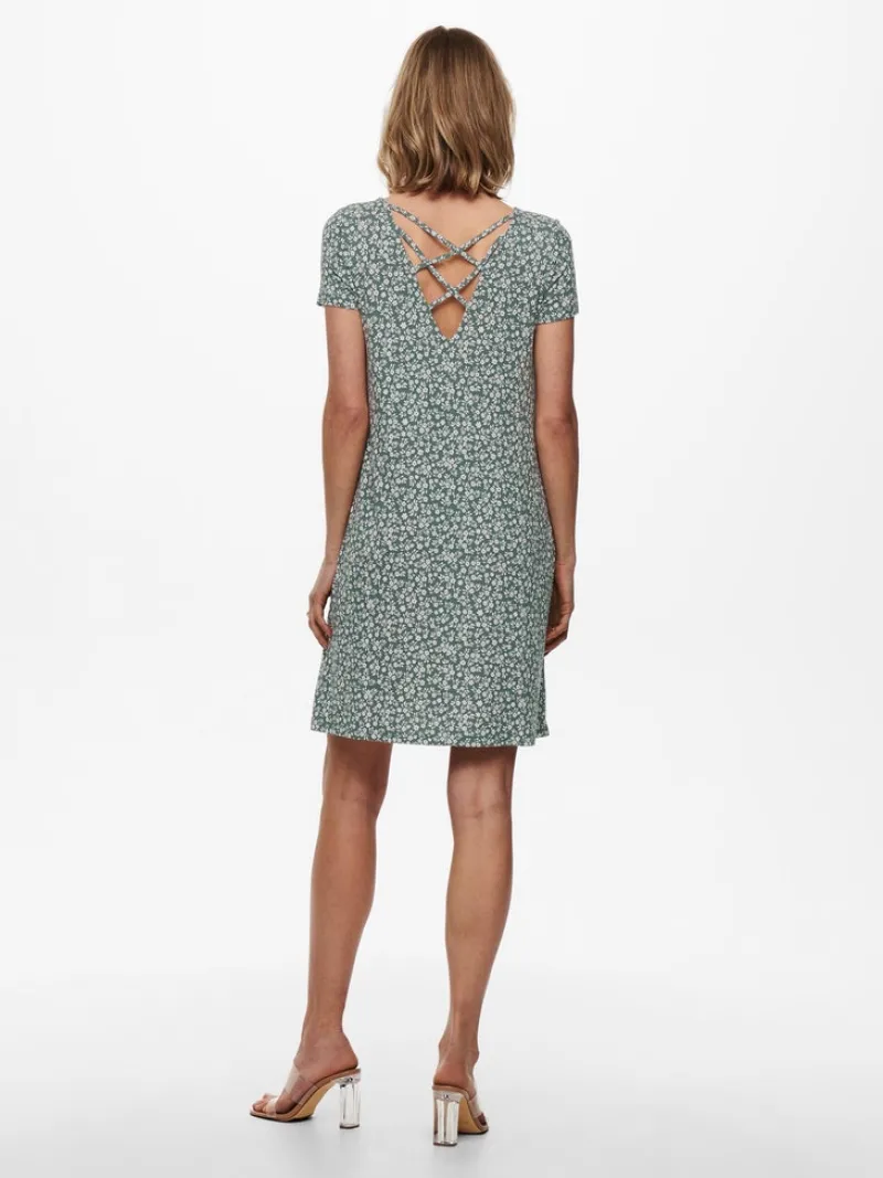 Only Kleider*ONLBERA BACK LACE UP S/S DRESS JRS NOOS Balsam Green